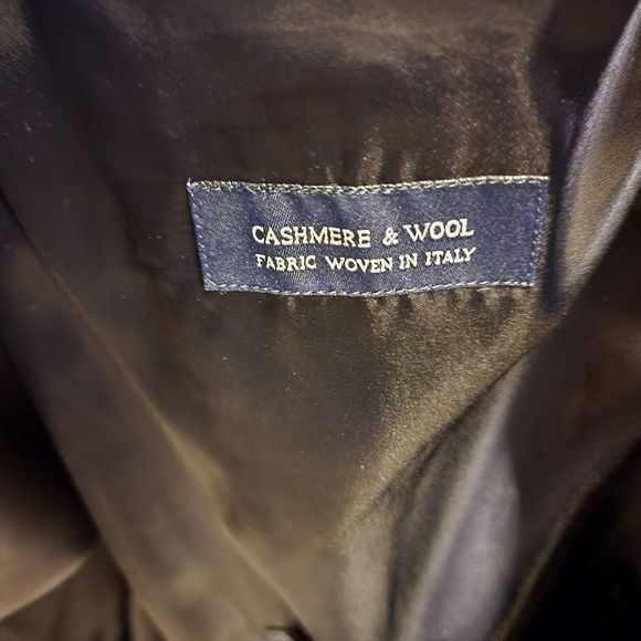 Chaps Ralph Lauren Black Trench Coat Wool Cashmere blend 38 Short - Picture 7 of 8